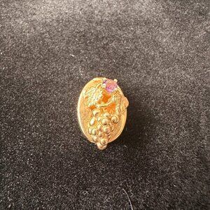 10k Gold Slide Bracelet Charm - Grapes with Gem